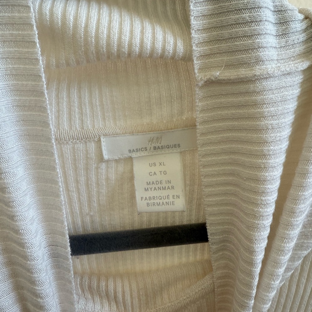 H&M Basics Ribbed Cardigan - Cream
